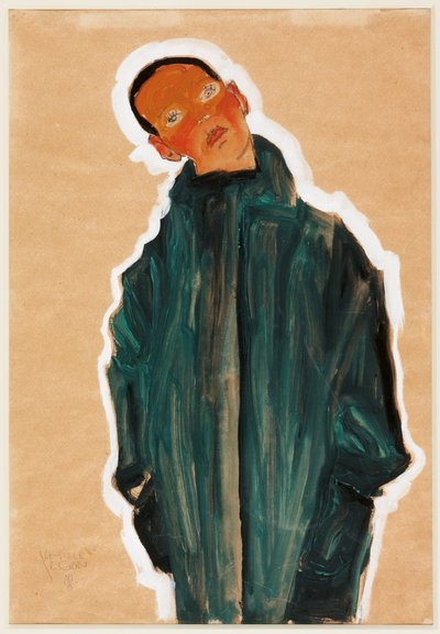 Boy in Green Coat by Egon Schiele