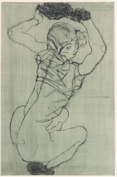 Crouching by Egon Schiele