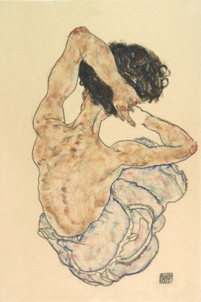 Female Back Act, 1917 by Egon Schiele