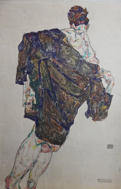 Figure with Mantle by Egon Schiele