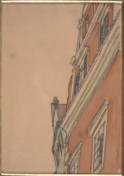 Front View of a Building: Krumau House by Egon Schiele