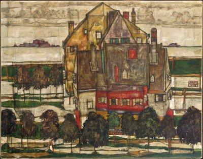 Individual Houses (Houses with Mountains) by Egon Schiele