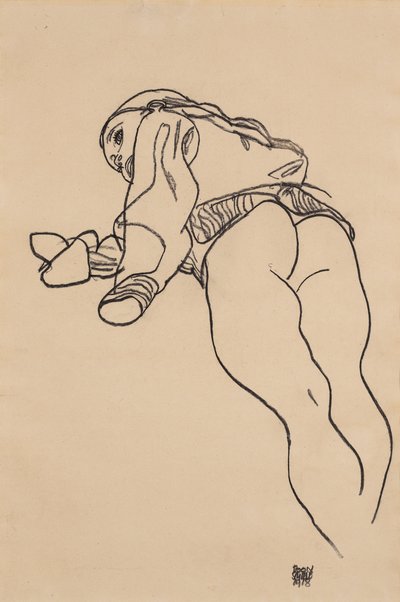Lying Down by Egon Schiele