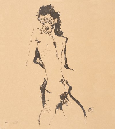 Male Nude Self-Portrait, 1912 by Egon Schiele