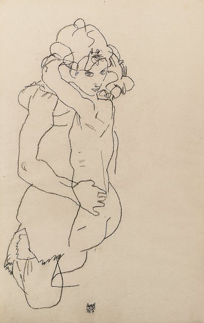 Mother and child by Egon Schiele