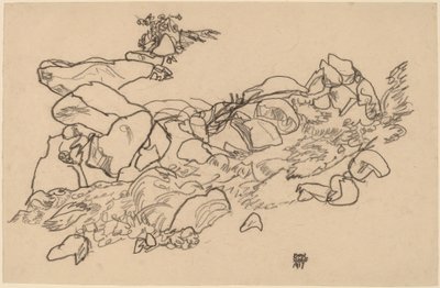 Mountain Stream by Egon Schiele