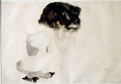 Naked Squatting by Egon Schiele