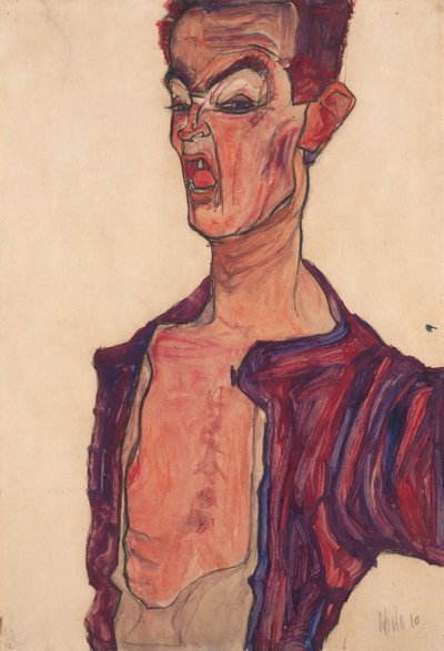 Self-Portrait, Grimacing, 1910 by Egon Schiele