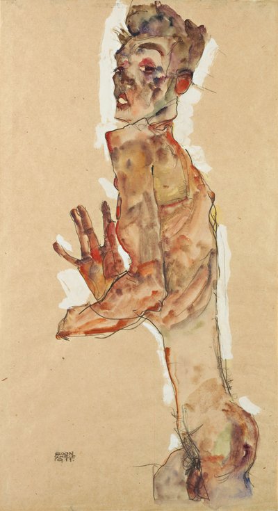 Self-Portrait with Splayed Fingers, 1911 by Egon Schiele