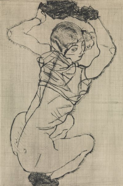 Squatting Woman by Egon Schiele