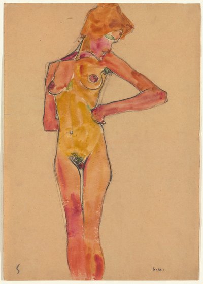 Standing Female Nude by Egon Schiele