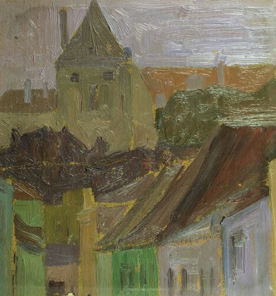 Study of Houses by Egon Schiele