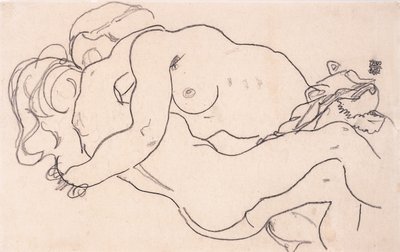 Two Embracing Female Nudes, 1918 by Egon Schiele