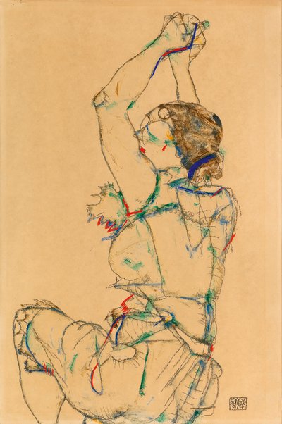 Woman with Raised Arms by Egon Schiele