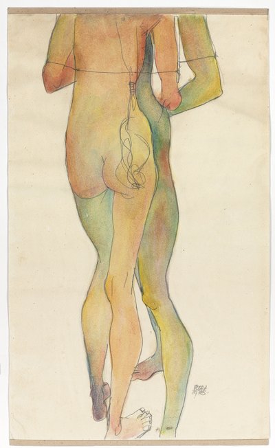 Two Standing Nudes, 1913 by Egon Schiele