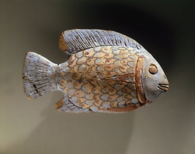 Painted Pottery Fish, from Egypt by Egyptian