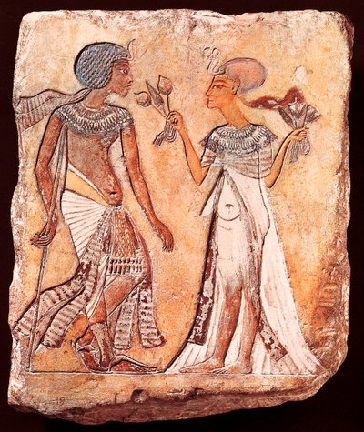 King Smenkhkare and His Wife Meritaton by Egyptian 18th Dynasty