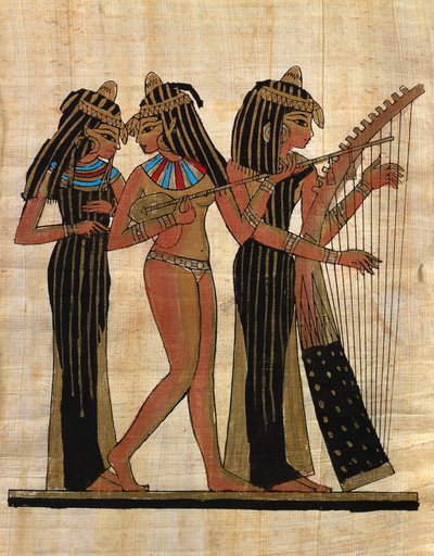 Egyptian Art: Egyptian Papyrus: Musicians by Egyptian Egyptian