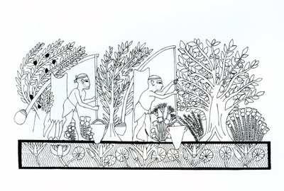 An ancient Egyptian garden by Egyptian School