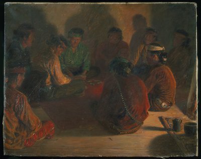Navajo Card Players by Elbridge Ayer Burbank