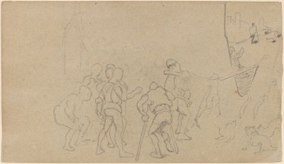 Village Scene by Elihu Vedder