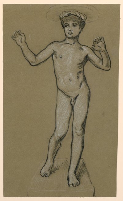 Figure Study for a Fountain Design by Elihu Vedder