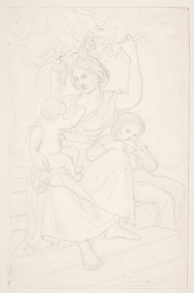 An Italian Woman with Two Children by Elisabeth Jerichau Baumann