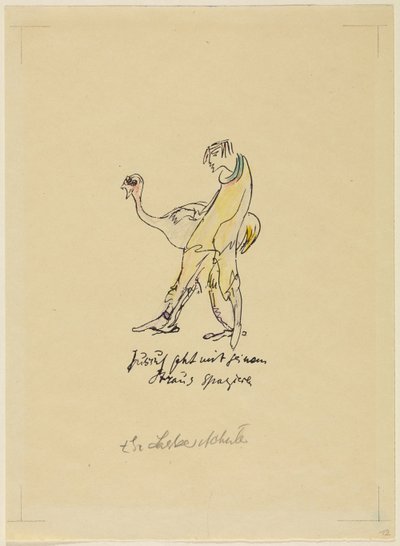 Jussuf Walks with His Ostrich by Else Lasker Schüler