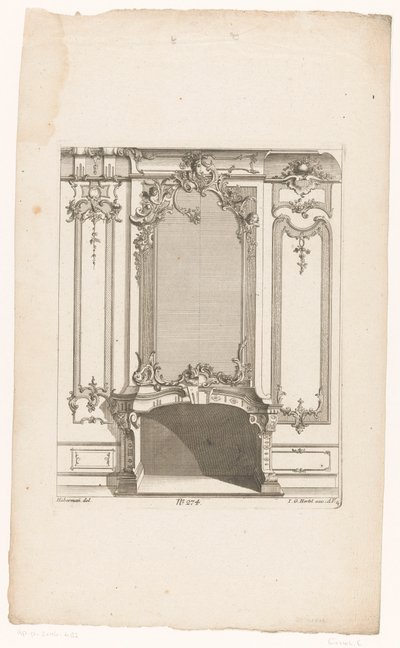 Fireplace with Putti by Emanuel Eichel (possibly)