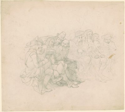 Men in Seventeenth-Century Costumes by Emanuel Gottlieb Leutze