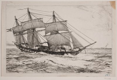 A War Schooner by Emanuel Larsen