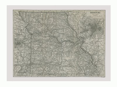 Map of Missouri, USA, c1900s by Emery Walker