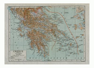 Map of Modern Greece by Emery Walker