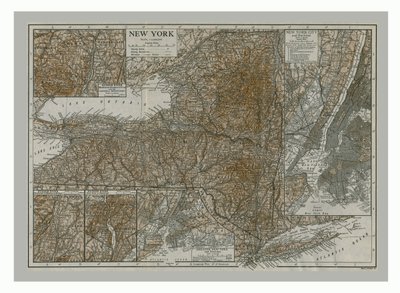 Map of New York, c1900s by Emery Walker