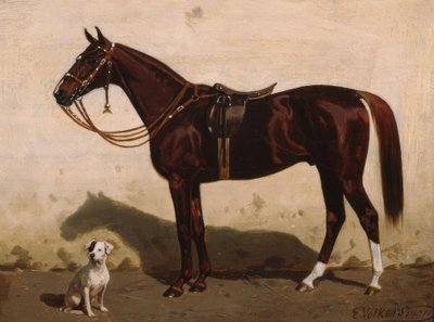 Saddled Fox with Dog by Emil Volkers