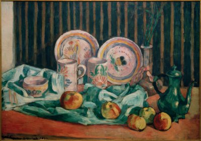 Still Life with Apples and Breton Ceramics by Emile Bernard