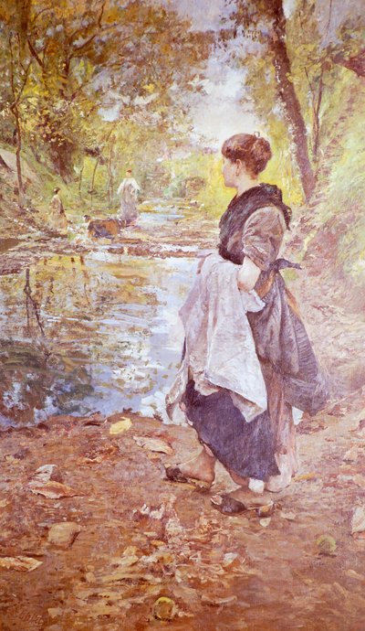 Washerwomen in Brianza by Emilio Gola