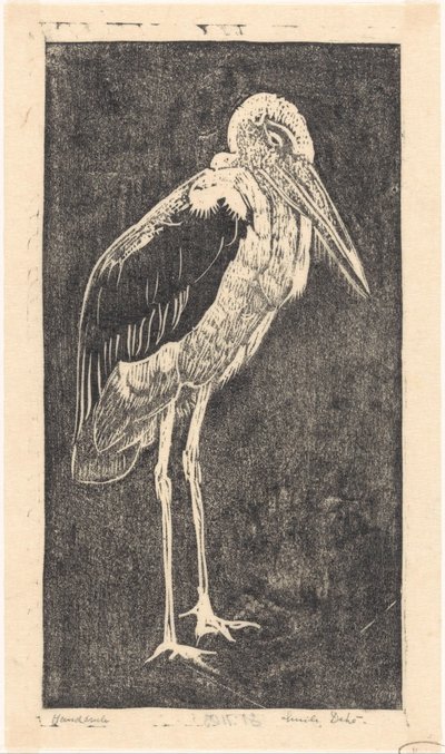 Marabou by Emilius Wilhelmus Dehé (signed by artist)