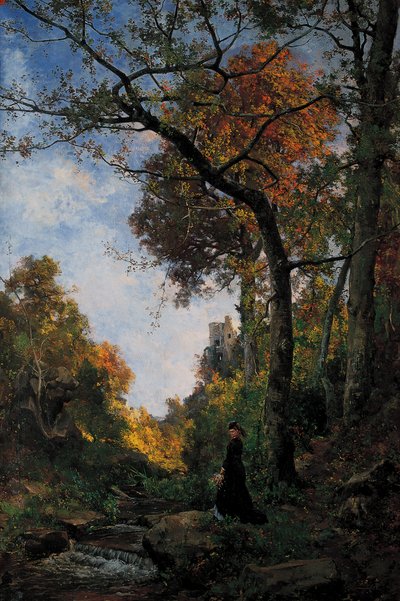 Cernay, Autumn Walk by Emmanuel Lansyer