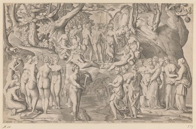 Contest Between the Muses and the Pierides by Enea Vico