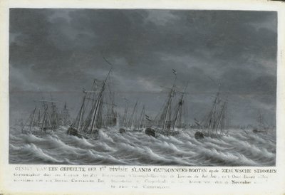 The Batavian Fleet off Veere, 1800 by Engel Hoogerheyden