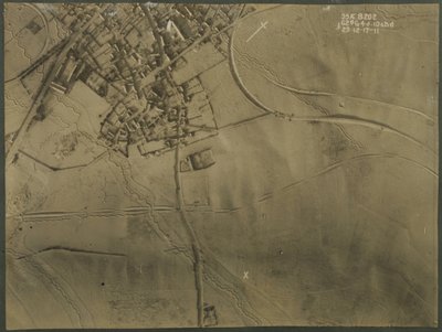 Aerial photograph with WWI trenches, 1917 by English Photographer