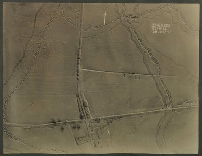 Aerial photograph with WWI trenches, 1917 by English Photographer