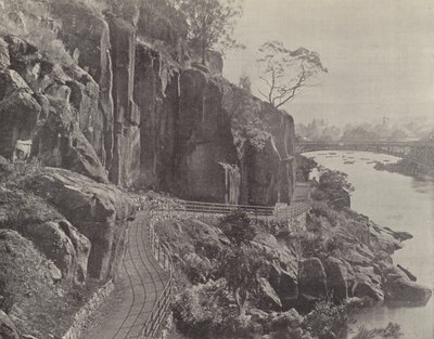 Cataract Gorge, showing the Cataract Bridge by English Photographer