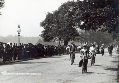 Cycling in Hyde Park, c.1910 by English Photographer