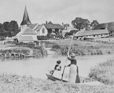 Ferry across the Arun at Bury, Sussex by English Photographer
