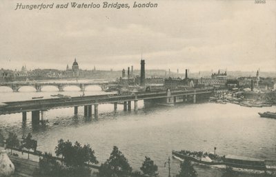 Hungerford and Waterloo Bridges, London by English Photographer