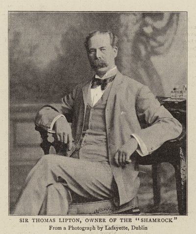 Sir Thomas Lipton, Owner of the Shamrock by English Photographer