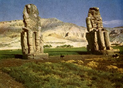 The Colossi of Memnon, near Thebes, Egypt by English Photographer