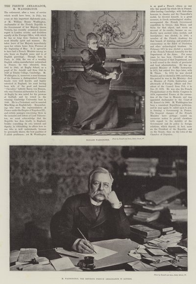 The French Ambassador, M Waddington by English Photographer